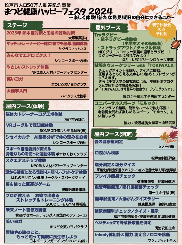 産学官連携事業　まつど健康ハッピーフェスタ2024
