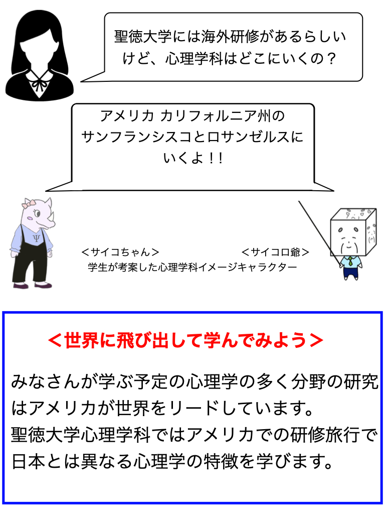 大学で学ぶ心理学ってなんだろう ー海外で心理学を学ぼうー 心理 福祉学部心理学科 聖徳大学 聖徳大学短期大学部